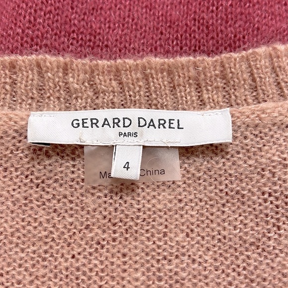 Gerard Darel Paris Womens Wool Mohair Pink Dip-Dyed Ombre V-Neck Sweater Size 4 - Picture 10 of 11